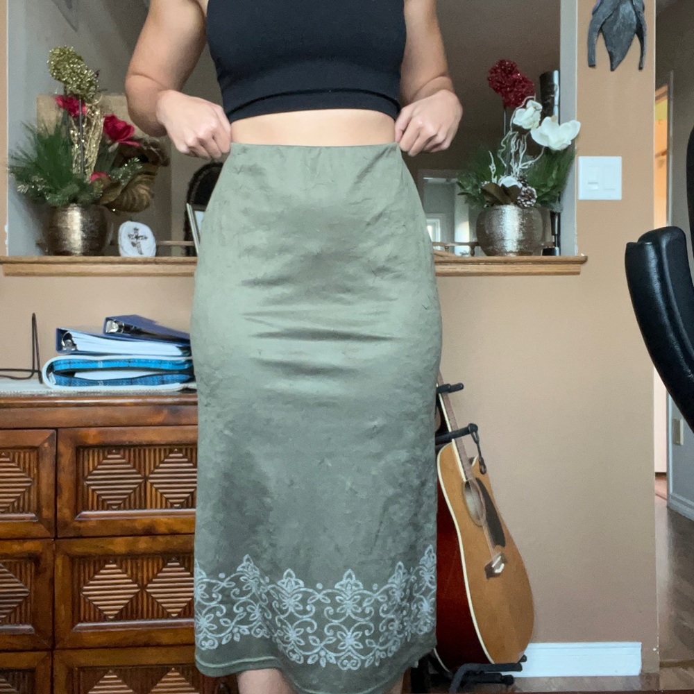 Olive Green Maxi Skirt